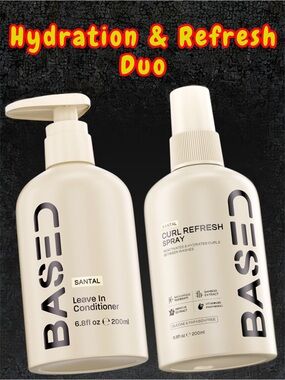 BASED BODYWORKS Hydration & Refresh Duo Set Curly Hair New